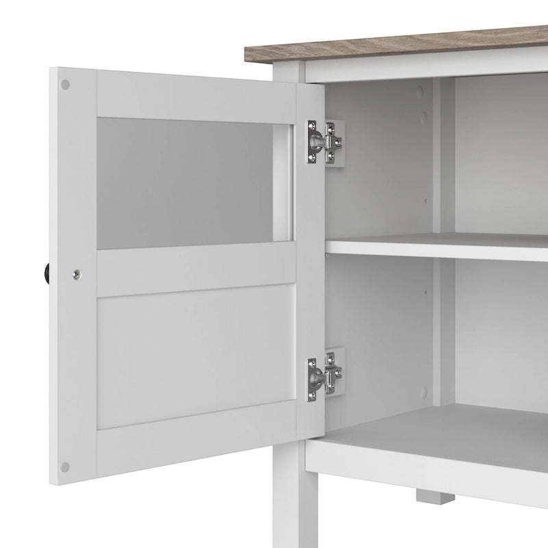 Meuble TV Bush Furniture Mayfield 60W avec portes et étagères.