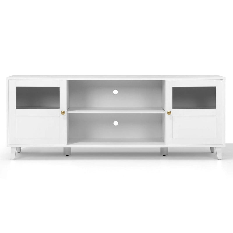 Meuble TV LED avec console multimédia éclairée, meuble de divertissement avec rangement - 59,7 pouces de large