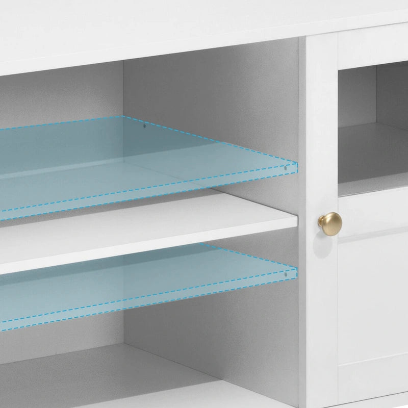 Meuble TV LED avec console multimédia éclairée, meuble de divertissement avec rangement - 59,7 pouces de large