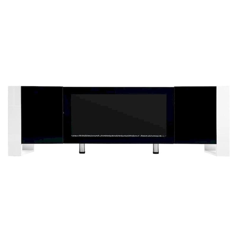 Meuble TV moderne avec foyer électrique non chauffant de 34,2 po et armoires