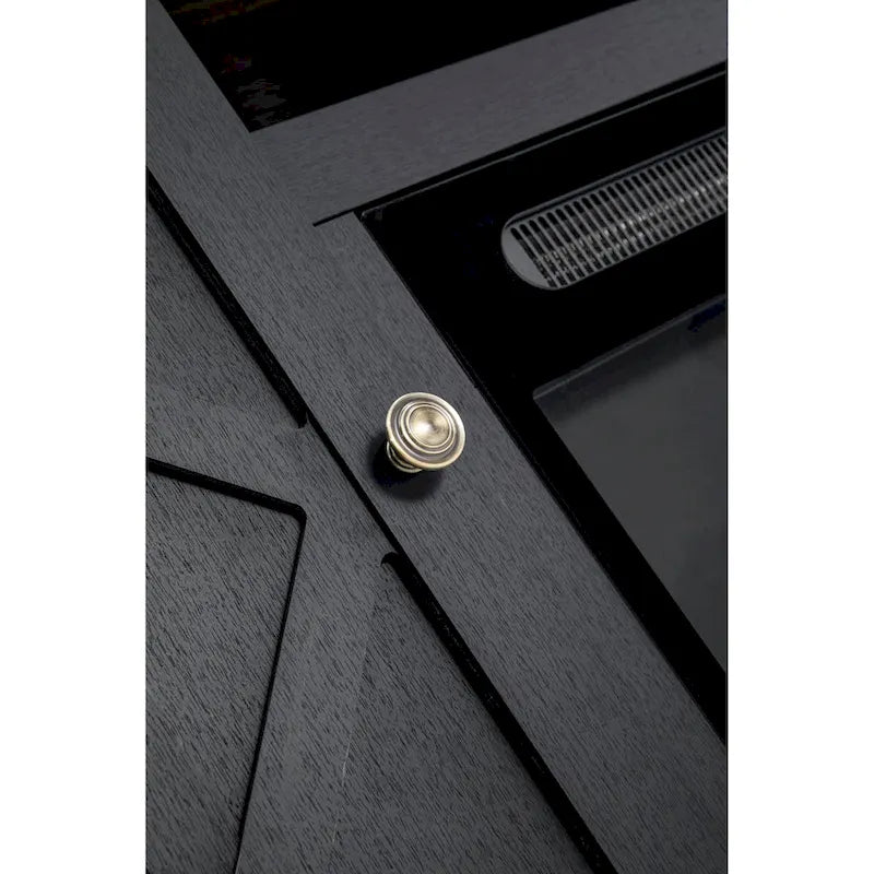 Meuble TV anthracite de 137 cm pour téléviseurs jusqu'à 152 cm avec cheminée électrique