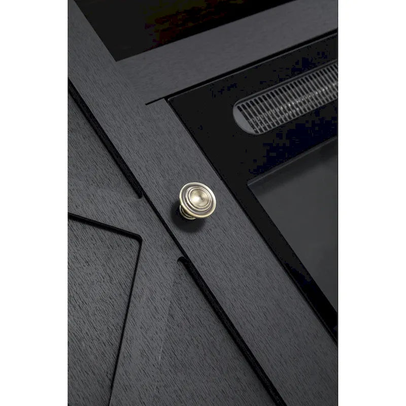 Meuble TV anthracite de 137 cm pour téléviseurs jusqu'à 152 cm avec cheminée électrique