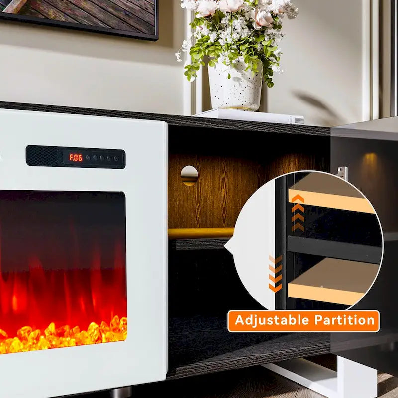 Meuble TV avec cheminée de 36 pouces