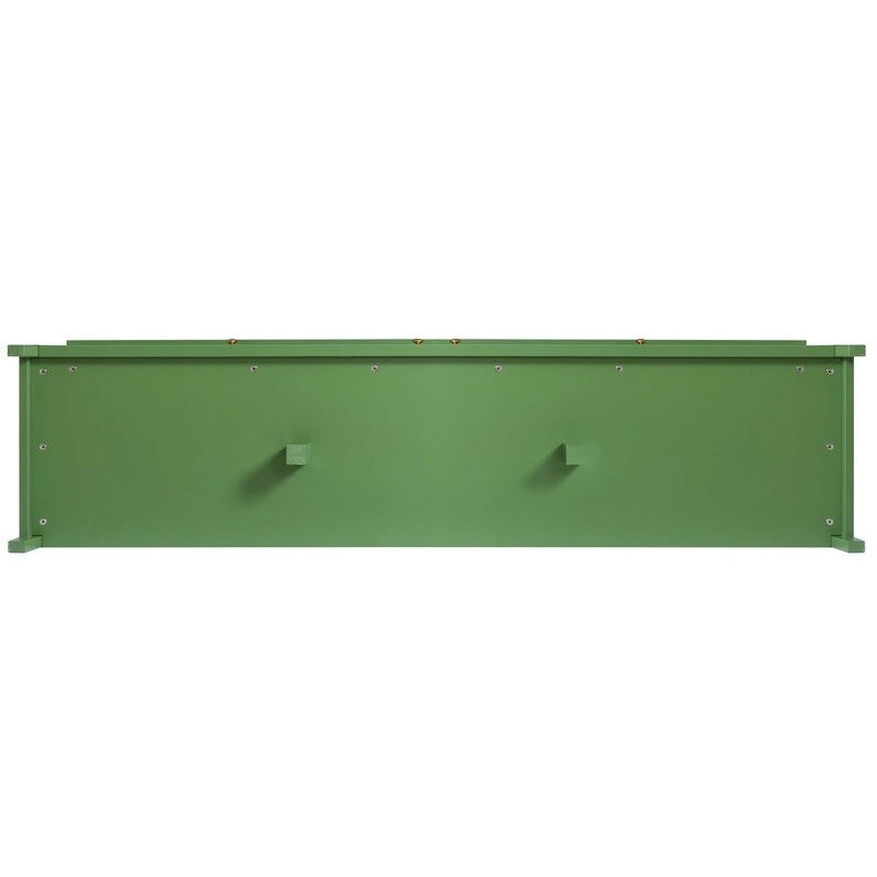 Meuble TV vert vintage, buffet de maison d'artiste avec portes et étagères en verre, meuble de rangement d'appoint pour bar à café