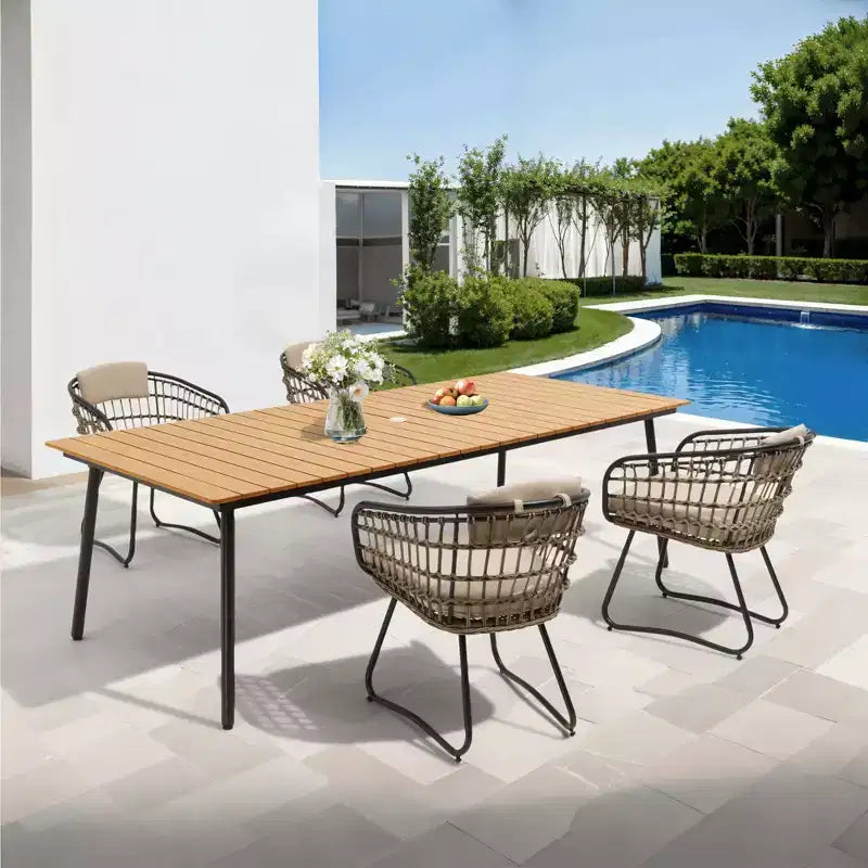 Crestlive Products Lot de 2/3 chaises de salle à manger d'extérieur pour patio en rotin avec accoudoirs et coussin