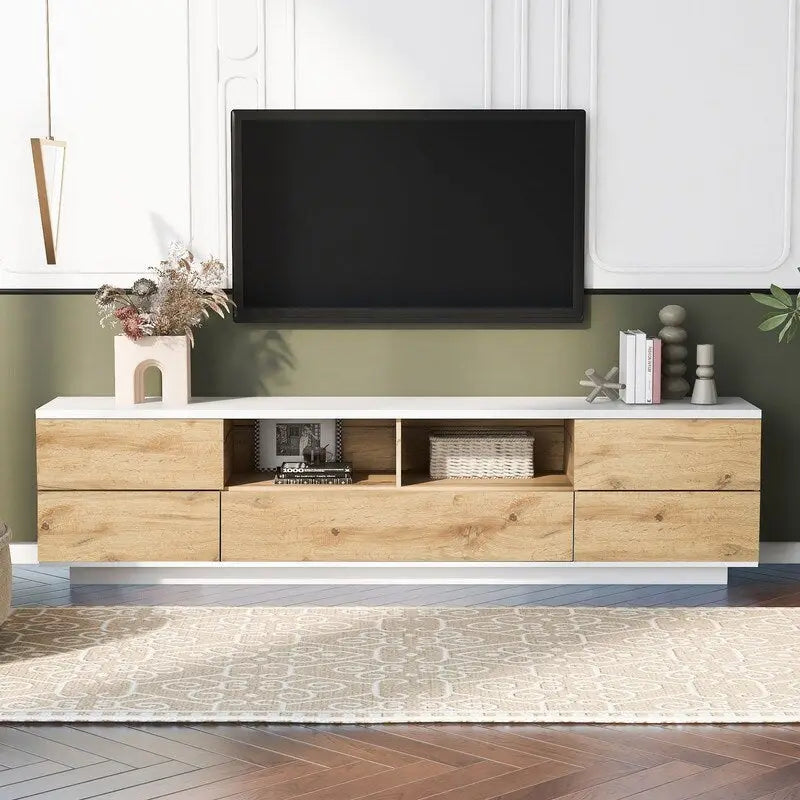 Meuble TV moderne pour téléviseurs jusqu'à 80 pouces, Meuble console multimédia