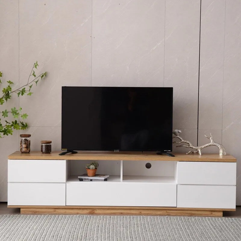 Meuble TV moderne pour téléviseurs jusqu'à 80 pouces, Meuble console multimédia