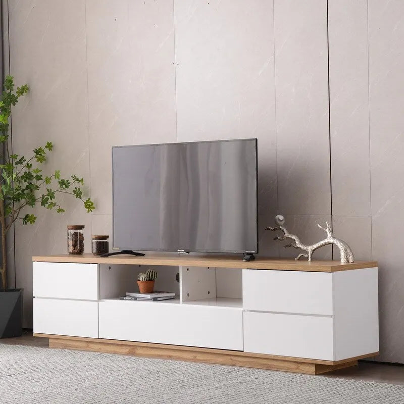 Meuble TV moderne pour téléviseurs jusqu'à 80 pouces, Meuble console multimédia