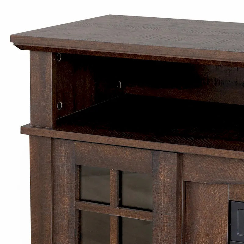 Meuble TV avec cheminée électrique et télécommande