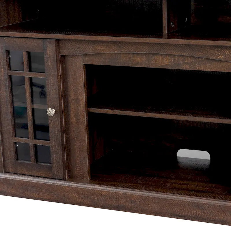 Meuble TV avec cheminée électrique et télécommande