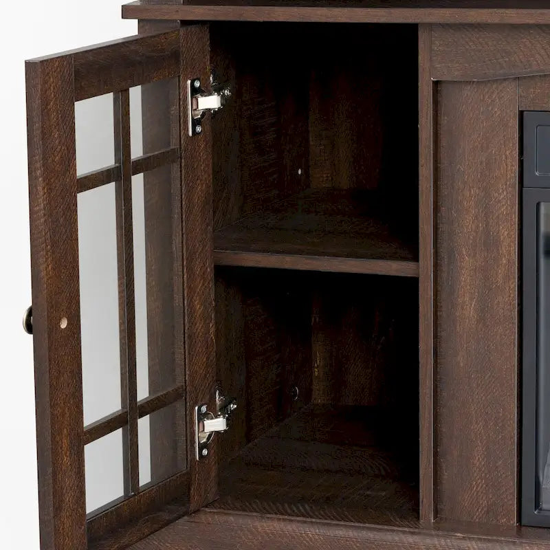 Meuble TV avec cheminée électrique et télécommande