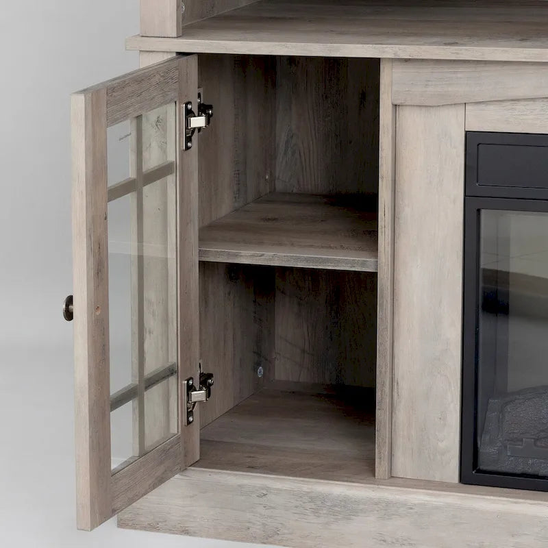 Meuble TV avec cheminée électrique et télécommande