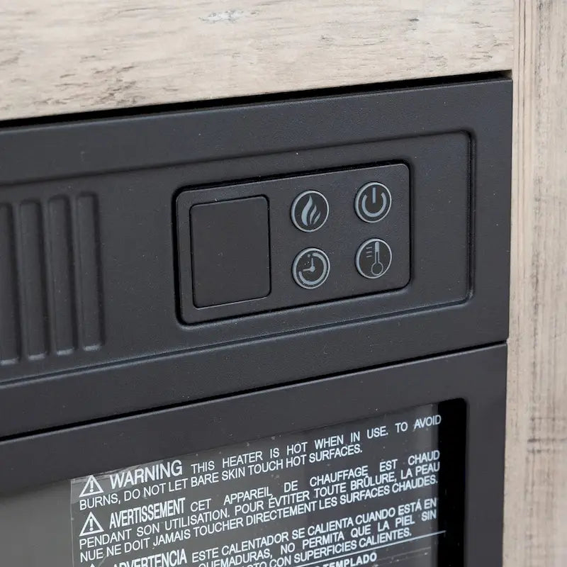 Meuble télé avec cheminée électrique et télécommande