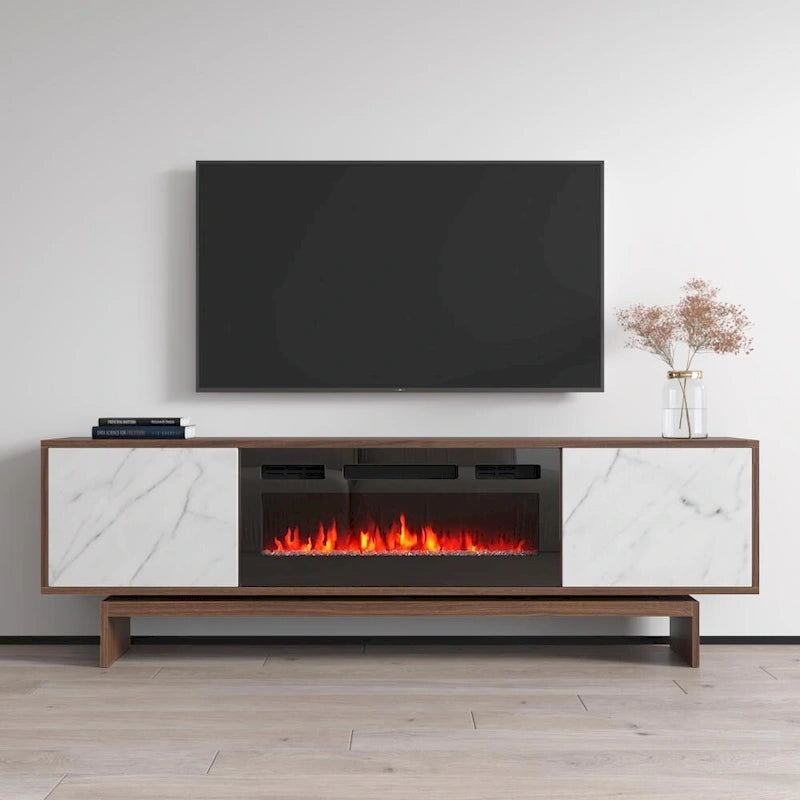 Meuble TV cheminée Gram BL-EF