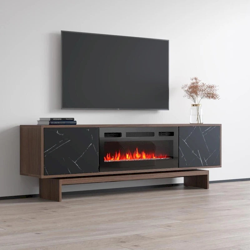 Meuble TV cheminée Gram BL-EF