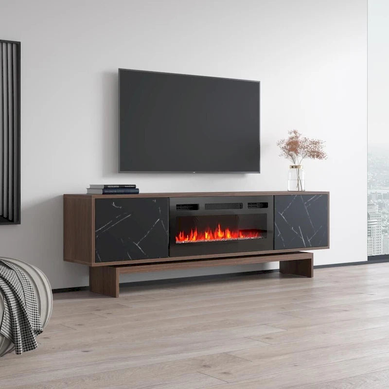 Meuble TV cheminée Gram BL-EF