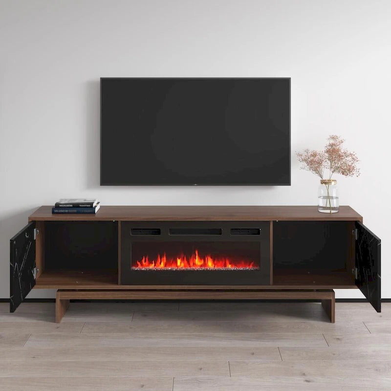 Meuble TV cheminée Gram BL-EF