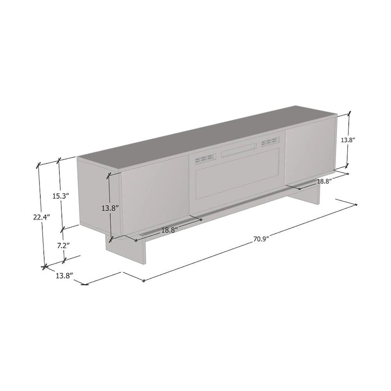 Meuble TV cheminée Gram BL-EF