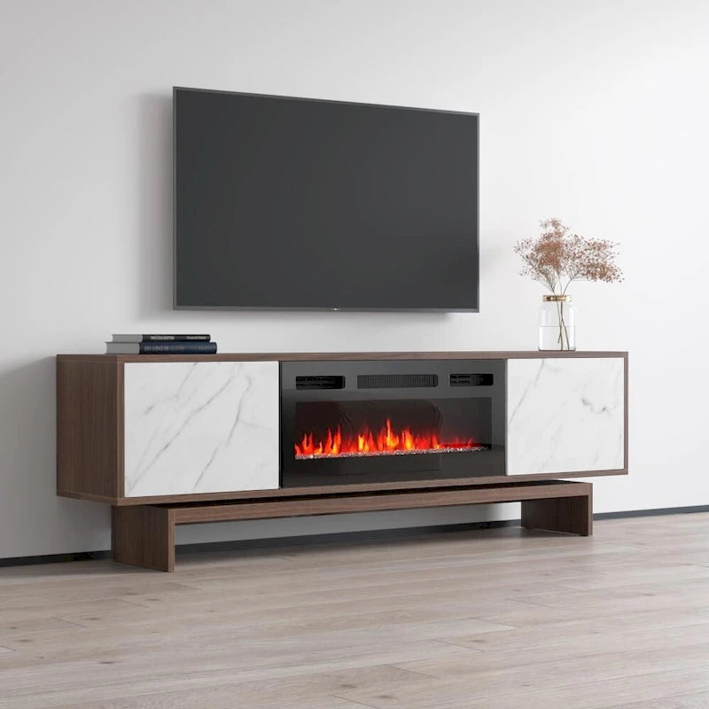Meuble TV cheminée Gram BL-EF