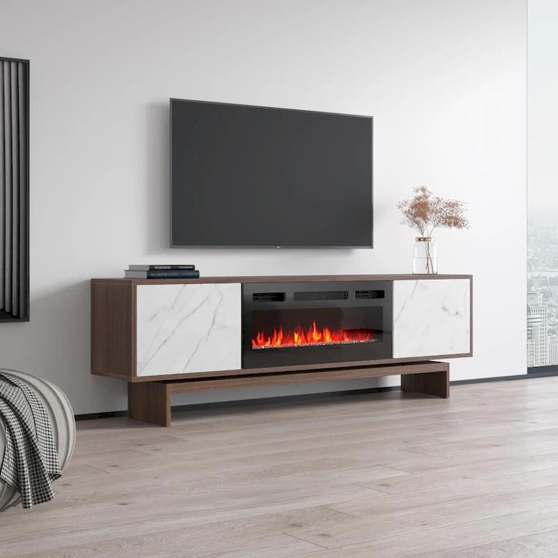 Meuble TV cheminée Gram BL-EF