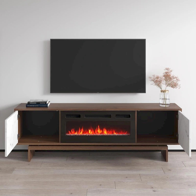 Meuble TV cheminée Gram BL-EF