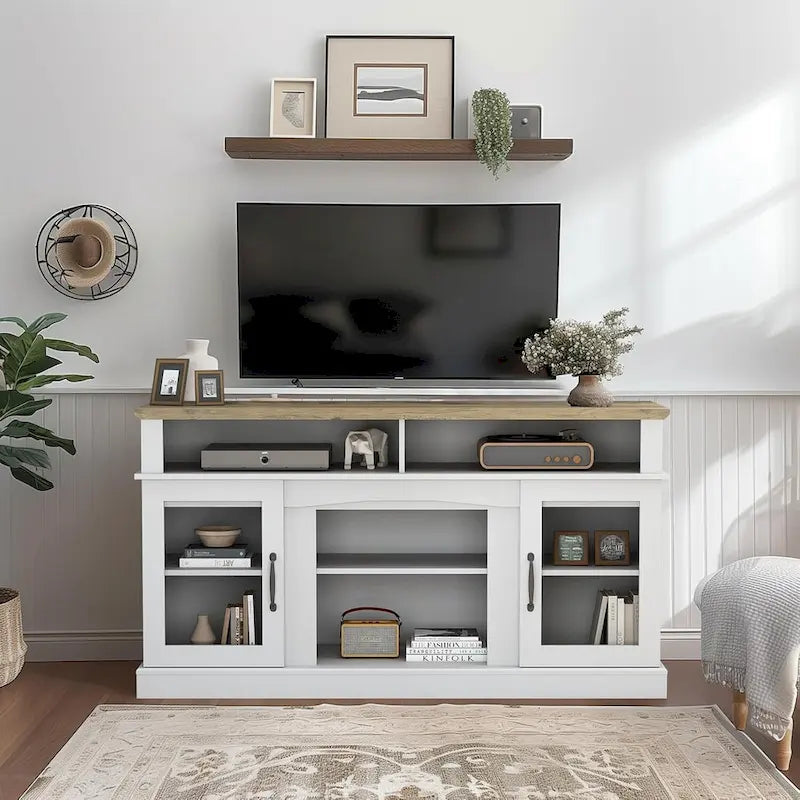 Meuble TV, meuble de rangement et étagères de 58 pouces - 58 pouces