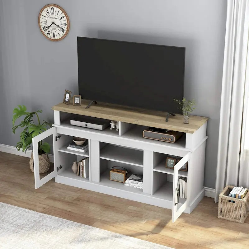 Meuble TV, meuble de rangement et étagères de 58 pouces - 58 pouces