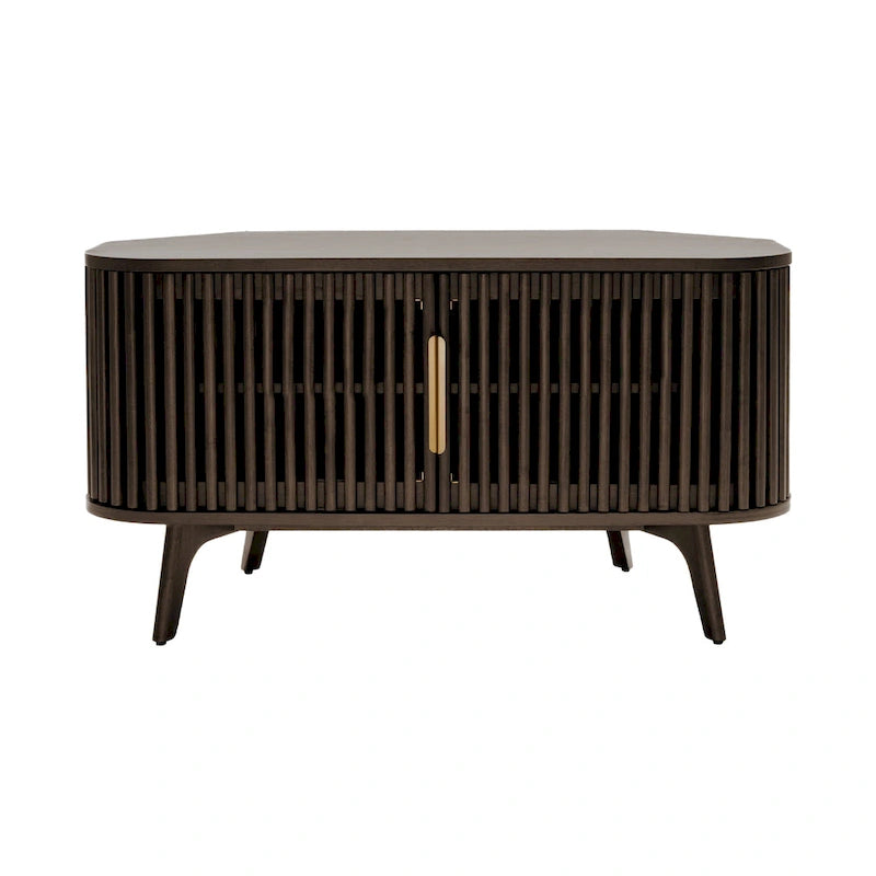 Meuble TV d'angle en bois Sierra Studio London avec accents du milieu du siècle