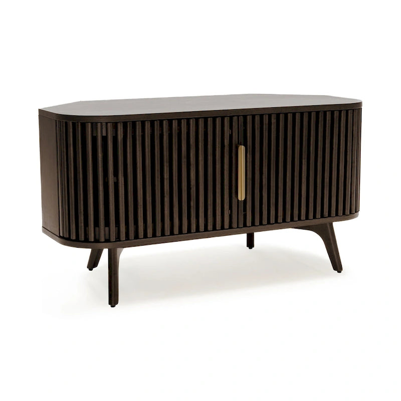 Meuble TV d'angle en bois Sierra Studio London avec accents du milieu du siècle