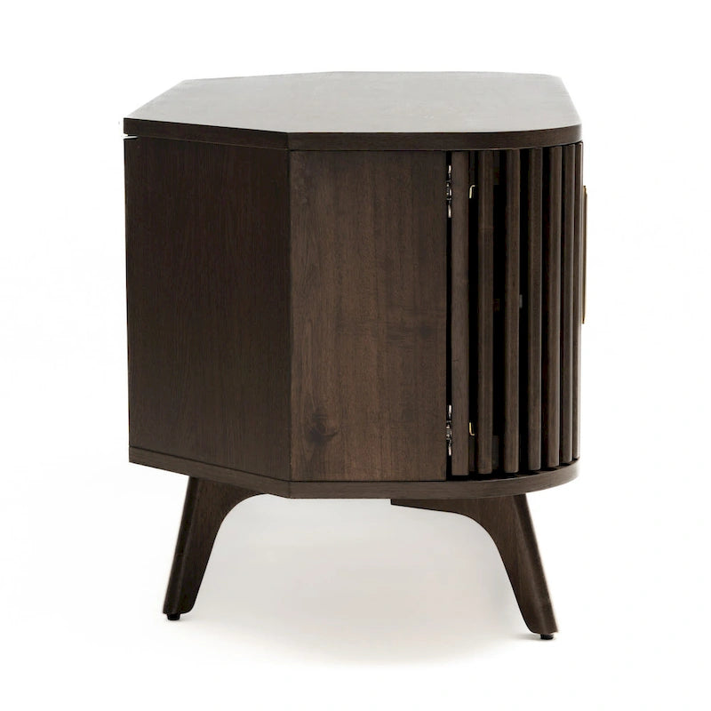 Meuble TV d'angle en bois Sierra Studio London avec accents du milieu du siècle