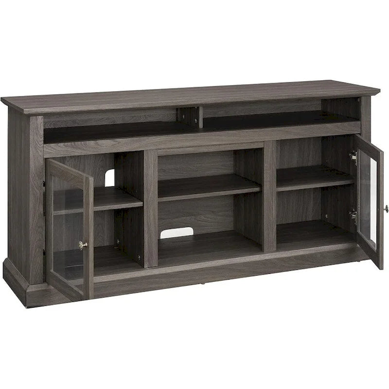 Meuble TV contemporain Roomfitters, console multimédia moderne, pour téléviseurs jusqu'à 65 pouces, espace de rangement ouvert et fermé