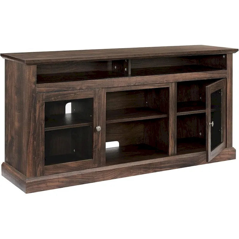 Meuble TV contemporain Roomfitters, console multimédia moderne, pour téléviseurs jusqu'à 65 pouces, espace de rangement ouvert et fermé