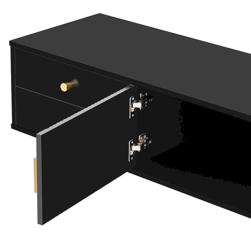 Meuble TV pour téléviseur de 65 pouces et plus, meuble console TV, meuble TV moderne avec rangement, meuble TV pour salon
