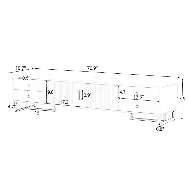Meuble TV pour téléviseur de 65 pouces et plus, meuble console TV, meuble TV moderne avec rangement, meuble TV pour salon
