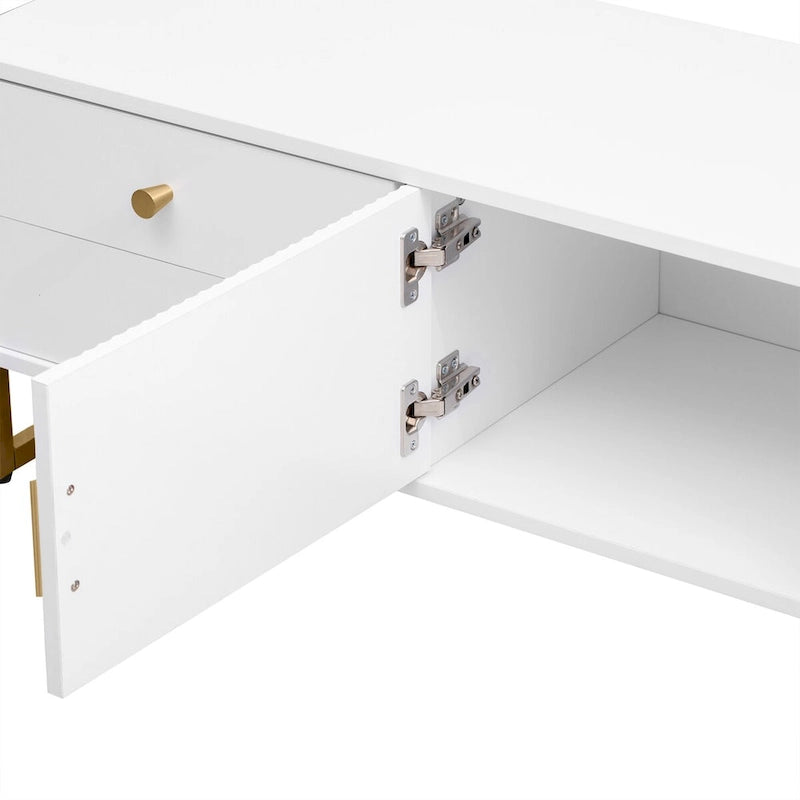 Meuble TV pour téléviseur de 65 pouces et plus, meuble console TV, meuble TV moderne avec rangement, meuble TV pour salon