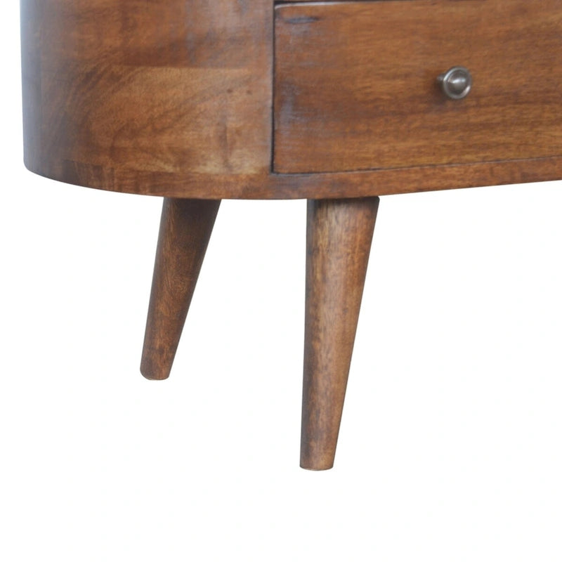 Meuble TV d'angle arrondi Châtaigne