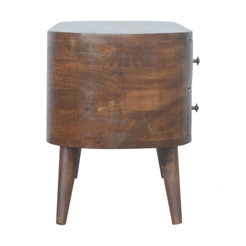 Meuble TV d'angle arrondi Châtaigne