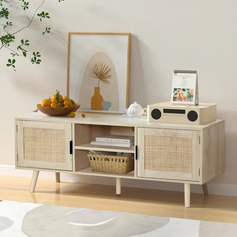 Meuble TV moderne Anmytek 47 – Meuble console média pour téléviseurs jusqu'à 65 pouces – 119 cm de large