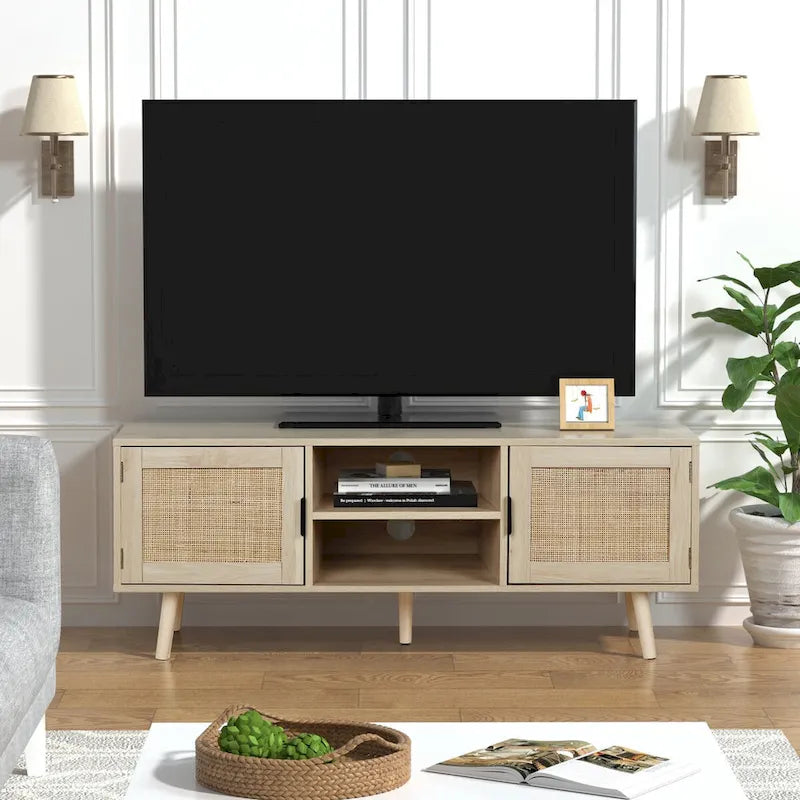 Meuble TV moderne Anmytek 47 – Meuble console média pour téléviseurs jusqu'à 65 pouces – 119 cm de large