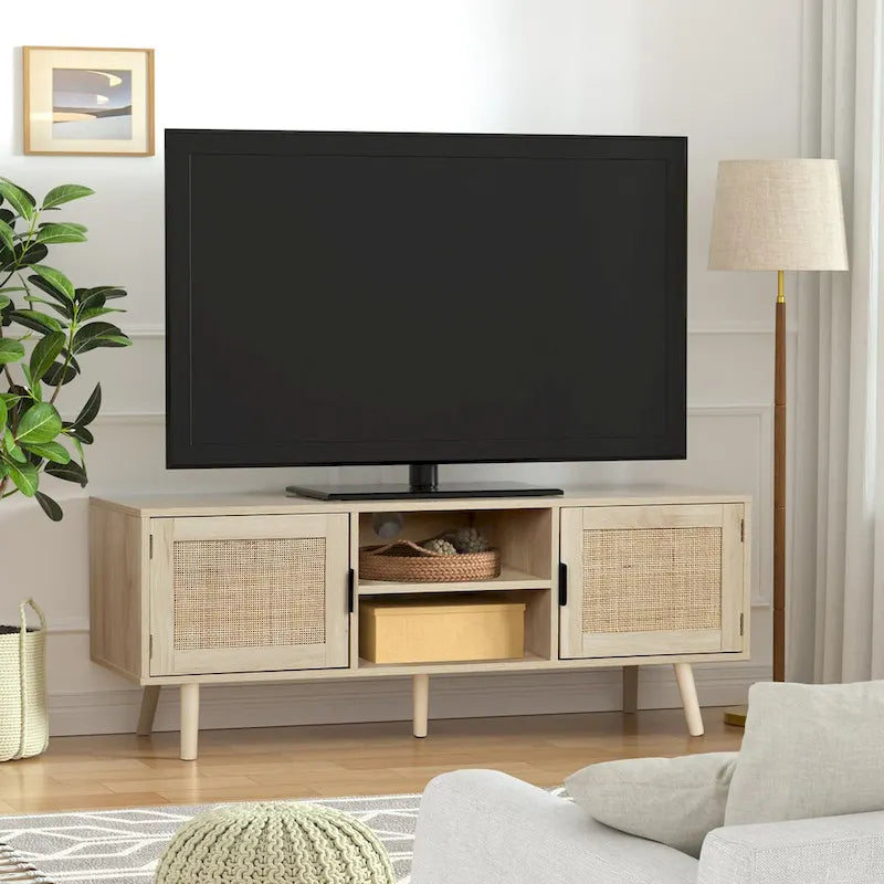 Meuble TV moderne Anmytek 47 – Meuble console média pour téléviseurs jusqu'à 65 pouces – 119 cm de large