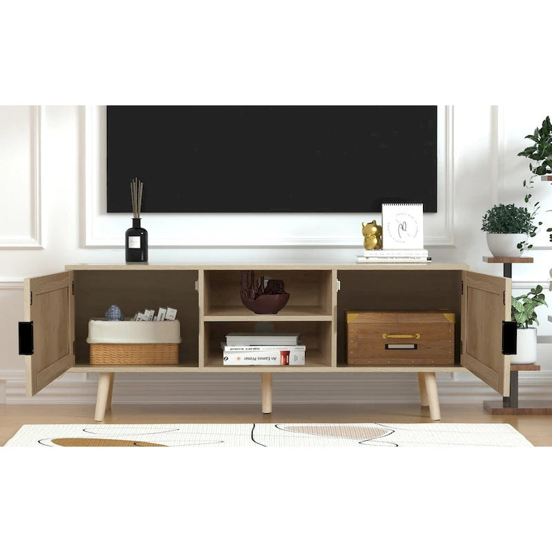 Meuble TV moderne Anmytek 47 – Meuble console média pour téléviseurs jusqu'à 65 pouces – 119 cm de large