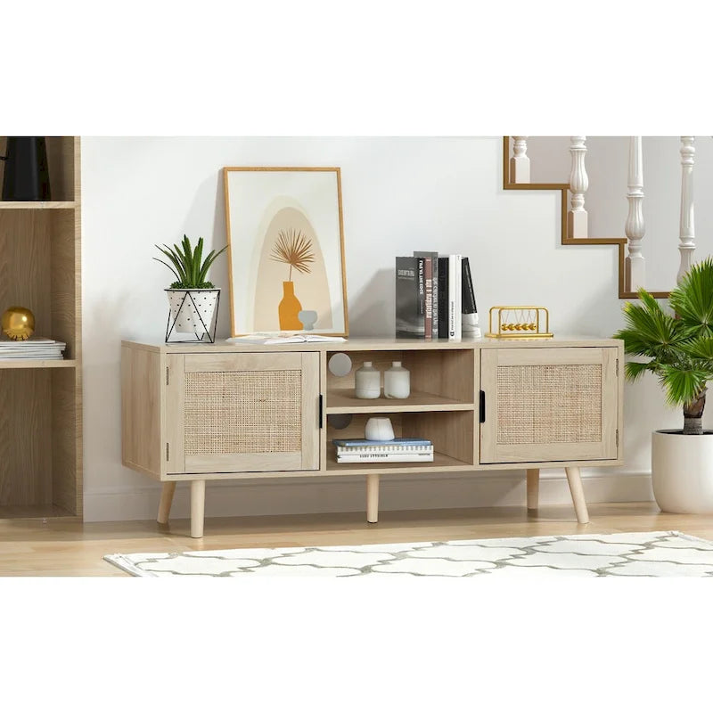 Meuble TV moderne Anmytek 47 – Meuble console média pour téléviseurs jusqu'à 65 pouces – 119 cm de large