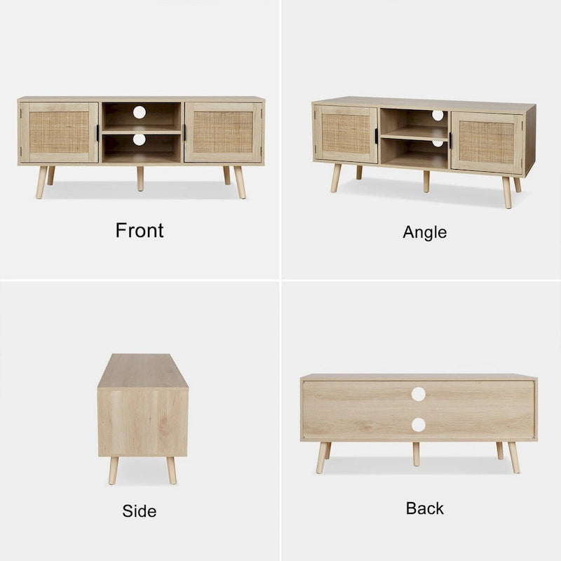 Meuble TV moderne Anmytek 47 – Meuble console média pour téléviseurs jusqu'à 65 pouces – 119 cm de large