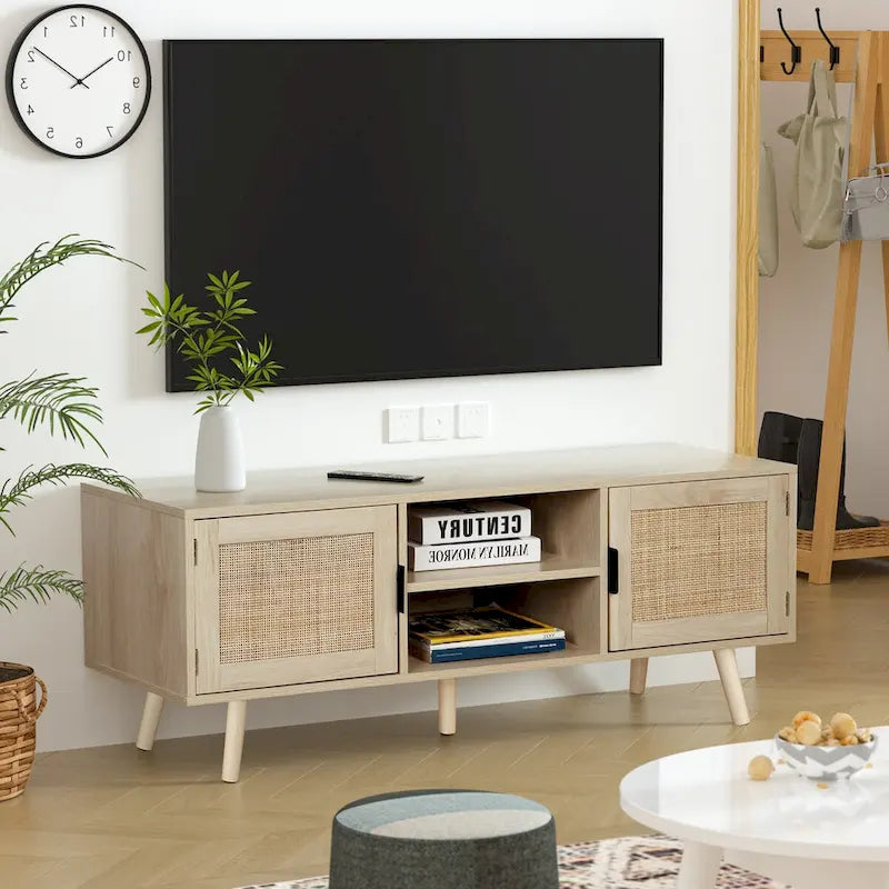 Meuble TV moderne Anmytek 47 – Meuble console média pour téléviseurs jusqu'à 65 pouces – 119 cm de large