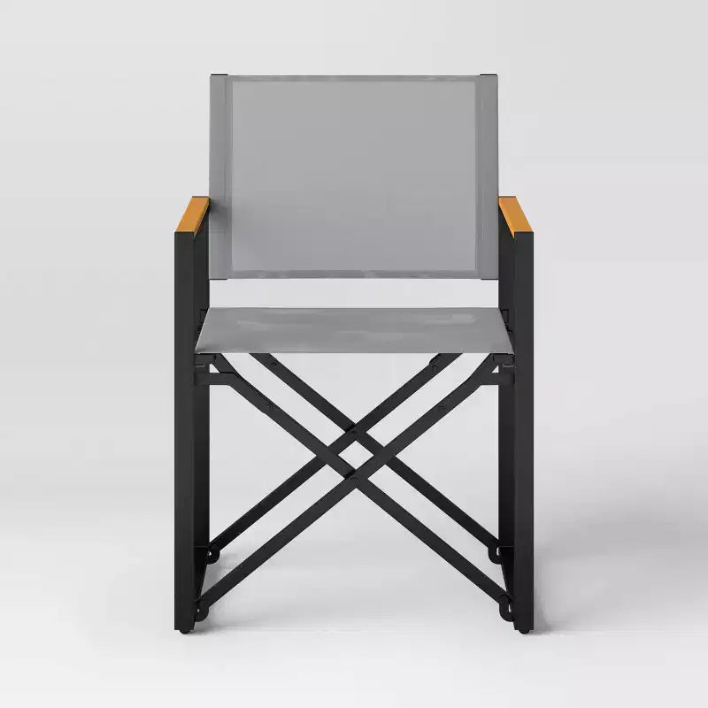 Chaise de patio pliante Henning grise - Threshold