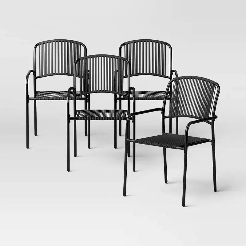 Mackworth Stackable Patio Chair Black - Threshold