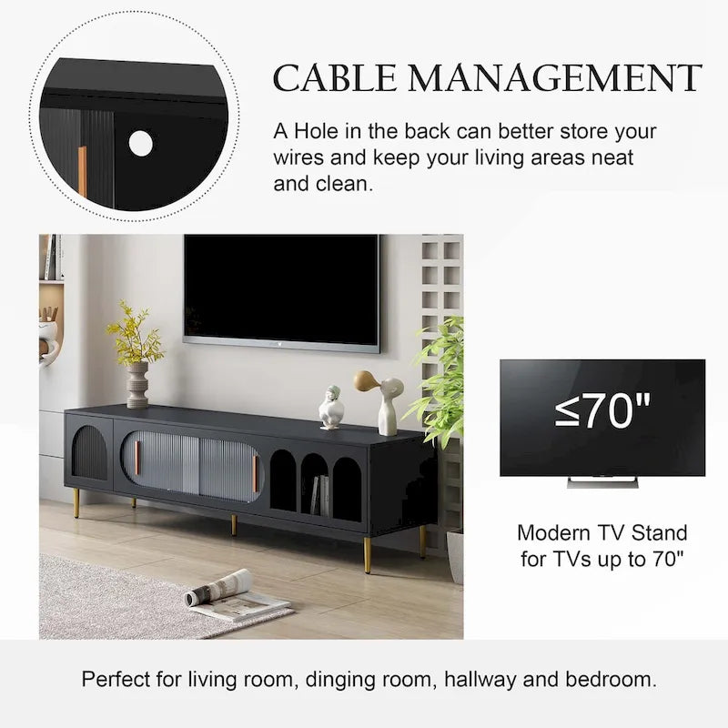 Meuble TV moderne pour téléviseur de 70 pouces pour le salon