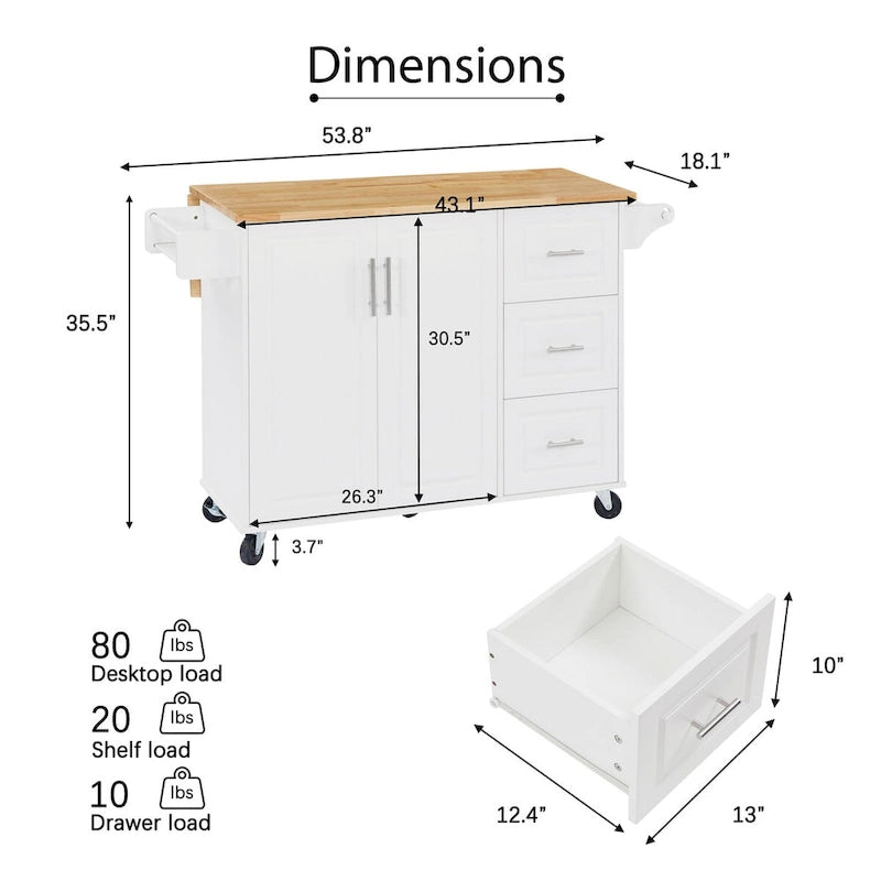 Îlot de cuisine roulant avec comptoir rabattable, îlot de cuisine avec portes coulissantes, meuble de rangement et tour de rangement