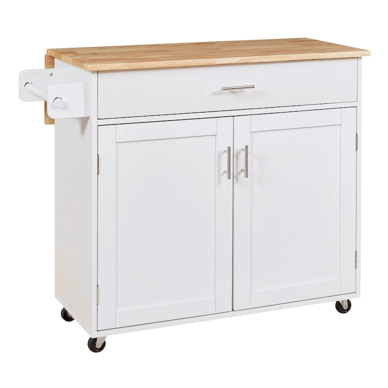 Îlot de cuisine roulant avec séparateur et étagère de rangement interne