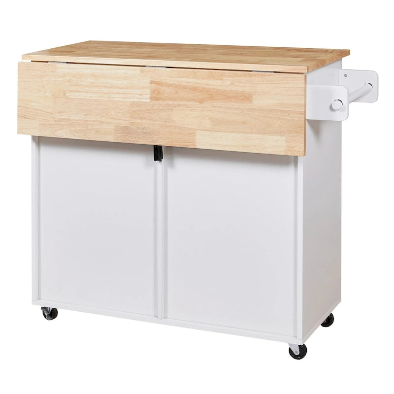 Îlot de cuisine roulant avec séparateur et étagère de rangement interne